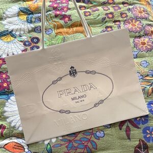Prada Beige Shopping Tote Bag